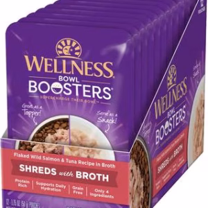 Wellness Bowl Boosters Flaked Salmon & Tuna Wet Cat Topper, 1.75-oz pouch, case of 12
